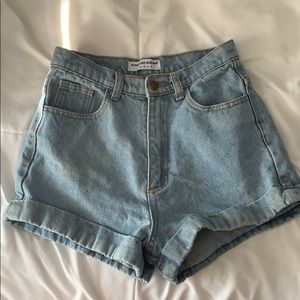 high-waisted jean shorts